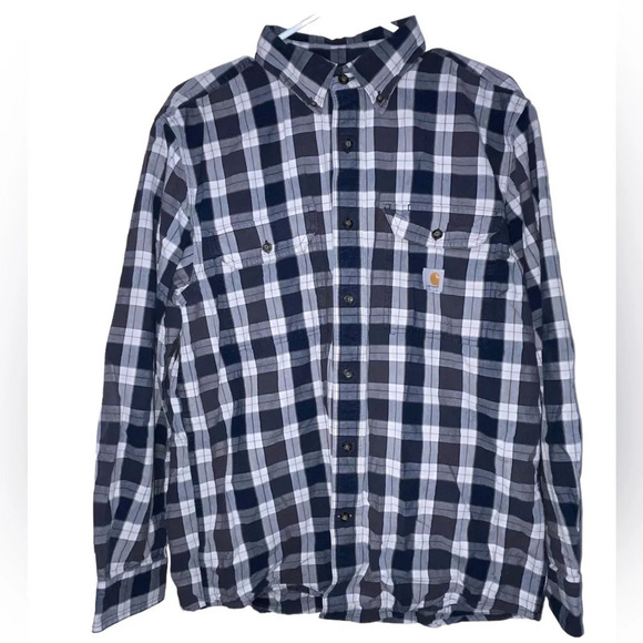Carhartt Loose Fit Button Up Long Sleeve Shirt Men’s Medium Lightweight Outdoor - Picture 1 of 7